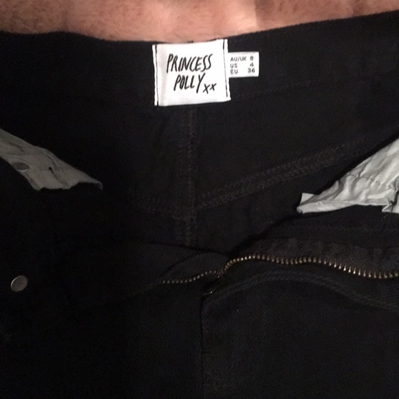 PRINCESS POLLY- Black Denim Shorts - Picture 4 of 4